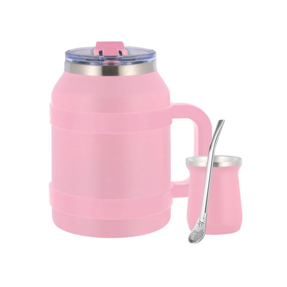 Termo de Acero Inoxidable Para Terere - Rosa
