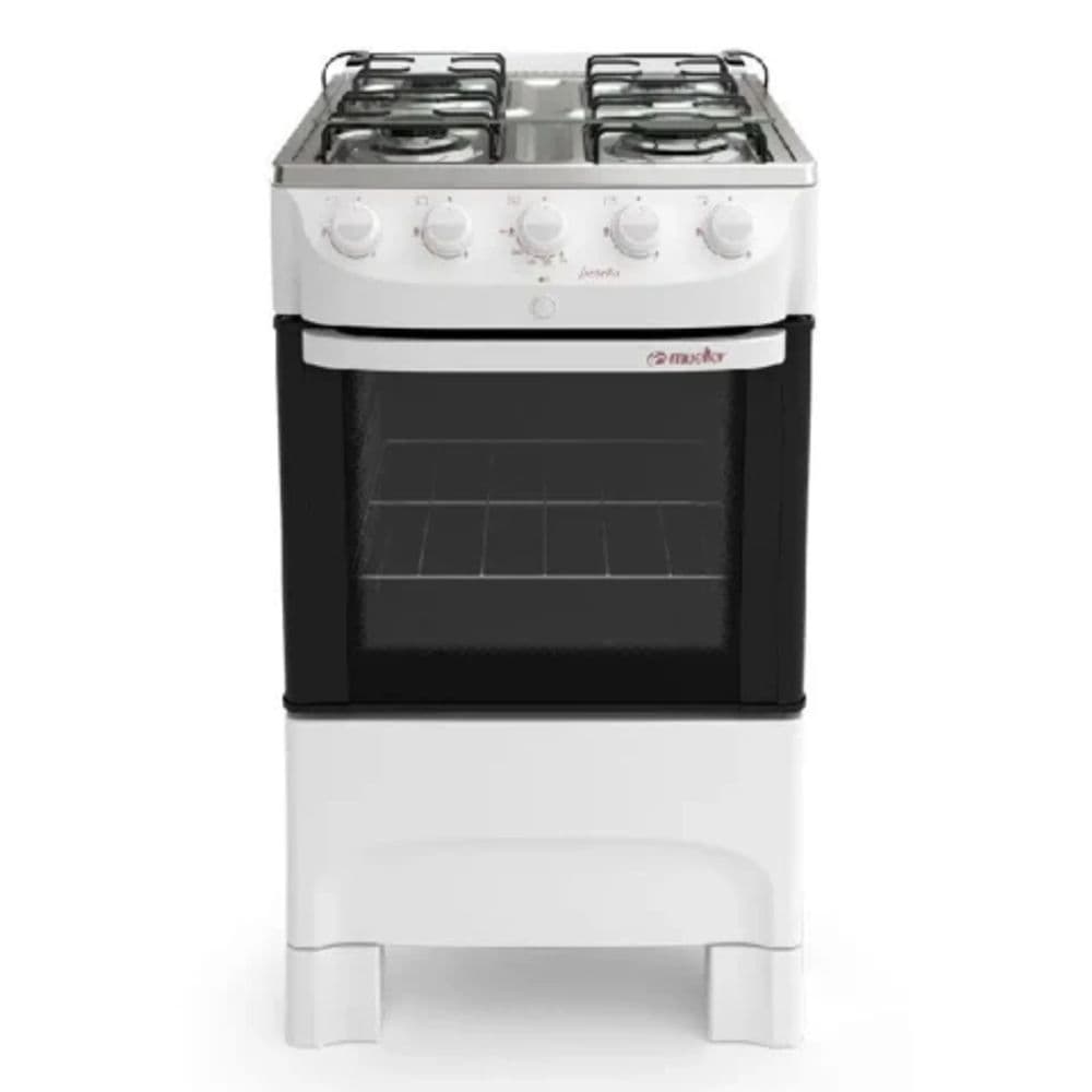 Cocina a Gas Mueller Fratello 4 Hornallas Blanca Encendido Eléctrico