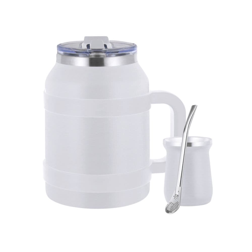 Termo de Acero Inoxidable Para Terere - Blanco